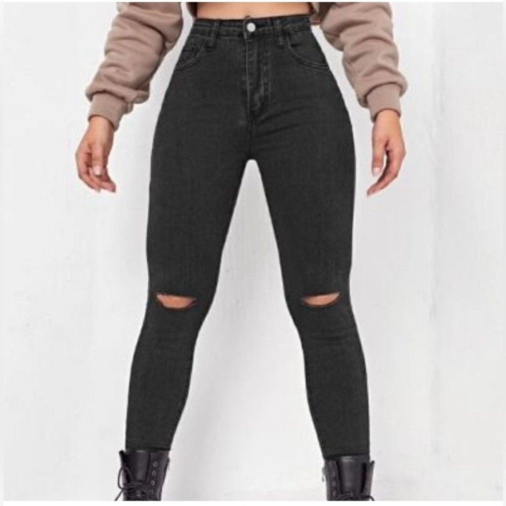 Shein Distressed Skinny Jeans